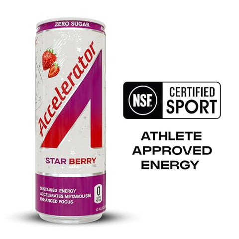 Accelerator Star Berry Energy Drink, Lata de 355 ml (Pack com 12 unidades) - A SHOC