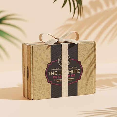 DilaBee - Kit para fazer bálsamo labial CraftZee – Kit de brilho labial DIY com base de cera de abelha natural, manteiga de karité, óleo de amêndoa doce, óleos essenciais, tubos e potes