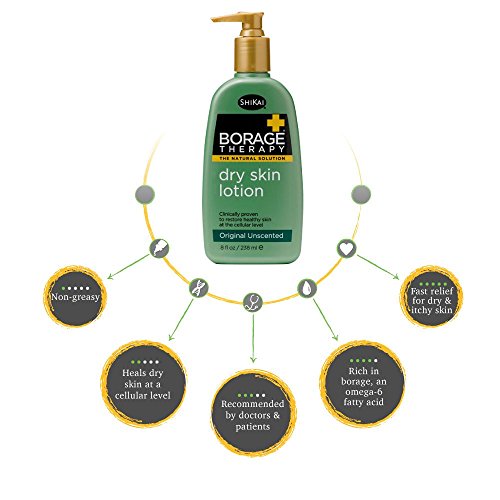 Borage Therapy Loção Hidratante para Pele Seca (480ml, Pacote com 2) Skincare sem Fragrância | Hidratante para Mãos Secas - ShiKai