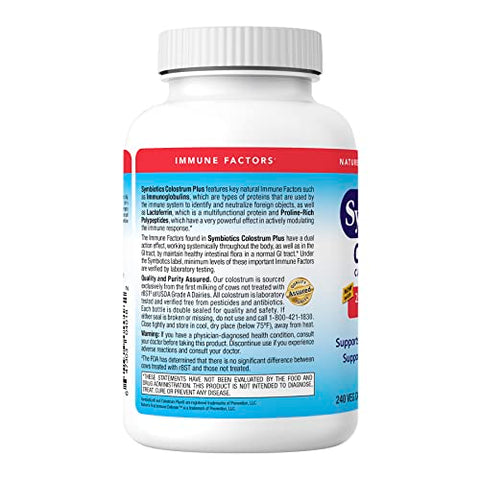 Colostrum 240ct Cápsulas Vegetais – Suporte à Imunidade – Suplemento de Lactoferrina - Symbiotics