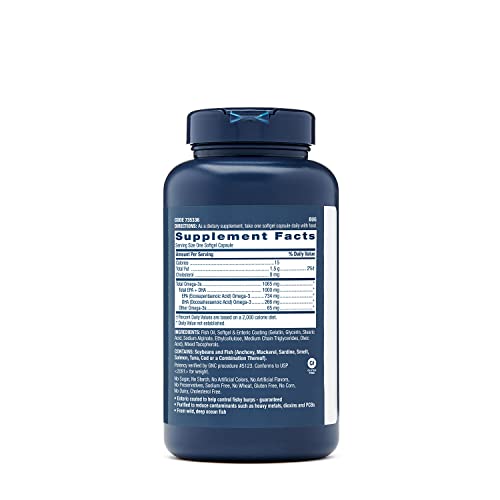 Ômega 3 Triplo Forte 1000mg, 120 Cápsulas, Suporte para Articulações, Pele, Olhos e Saúde Cardíaca - GNC