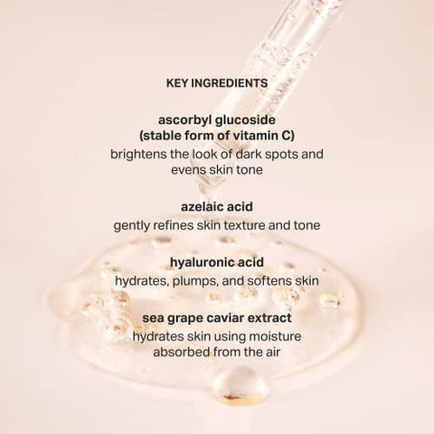 Serum Vitamina C Glow com Ácido Azelaico e Caviar de Uva Marinha para Pele Radiante e Uniforme, 30ml - Cocokind