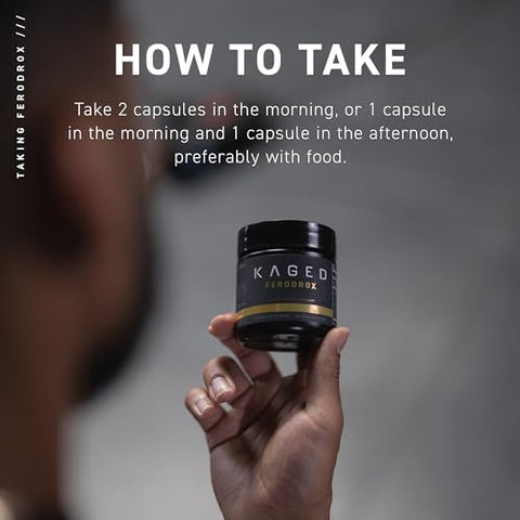 Testosterone Booster | Ferodrox | Suplemento de Gerenciamento Hormonal Ultra-Premium com LJ100 Tongkat Ali | KSM-66 Ashwagandha | Shilajit | 60 Porções - Kaged