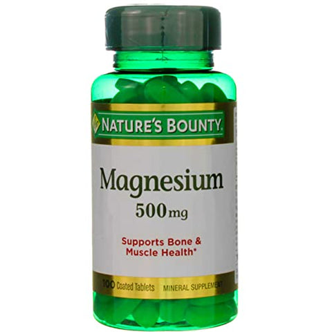 Nature's Bounty - Nature’s Bounty Magnesium 500 mg – 100 comprimidos (Pacote com 10) | Comprimidos de Magnésio | Marca Nature’s Bounty