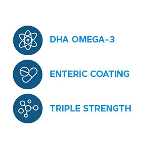 Triple Strength DHA 1000 Mini – 90 Mini Softgels para Saúde das Articulações, Pele, Olhos e Coração - GNC