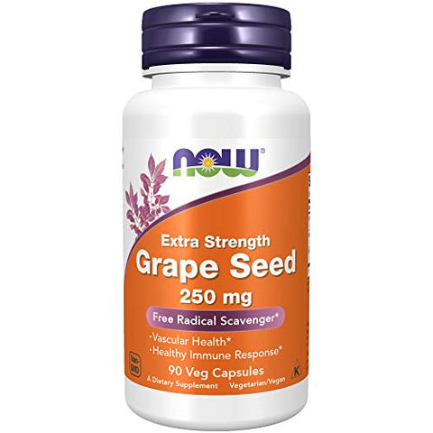 Extrato de Semente de Uva 250mg, 90 Cápsulas Vegetais – Pacote com 2 | Antioxidante Natural | Saúde e Bem-Estar - NOW Foods