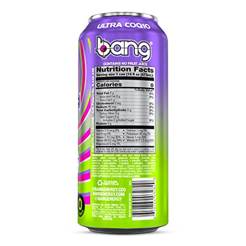 BANG - Bang Energy Swirly Pop – Bebida Energética Sem Açúcar, 16 Ounce (Pack com 12) – Marca Bang Energy