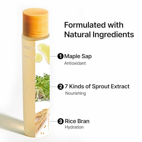 MAY COOP - Essence Moisture Toner para o Rosto – Cuidados com a Pele Coreana [150mL] – Tônico Hidratante com Centella Asiatica Selvagem e Água de Arroz