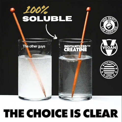 GAINS IN BULK GAINSINBULK.COM - Creatina Monohidratada Instantânea Ganhos em Massa, Primeira Creatina 100% Solúvel do Mundo para Força, Desempenho e Construção Muscular (100 Porções)