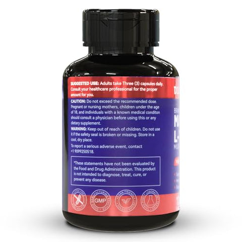 DIATMOON - Cápsulas de Magnésio L-Treonina, Suplemento de Magnésio Treonina, 1900mg de Magnésio L-Treonina, Não Transgênico, Sem Glúten – 240 Cápsulas Vegetais