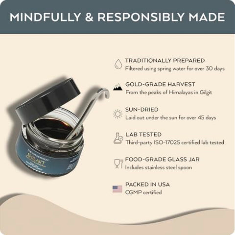 The Whole Reason - Resina Pura de Shilajit do Himalaia – Suplemento de Alta Potência Grau Ouro com Minerais Traços para Homens e Mulheres, Ácido Fúlvico Natural Premium para Energia, Vitalidade e Imunidade – Marca: Pure Himalayan Shilajit