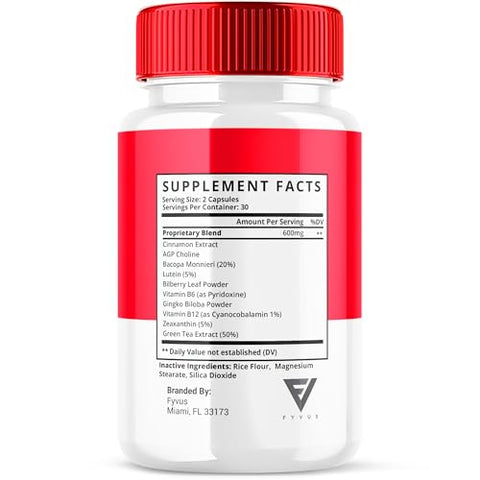 Fyvus - (2 Pacotes) Cápsulas de Suporte à Saúde e Bem-Estar GlucoBio, Pílulas Gluco Bio, Vitamina Natural Gluco Bio para Saúde Geral e Bem-Estar, Suplemento de Suporte ao Glicogênio, Cápsulas BioGluco (120…)