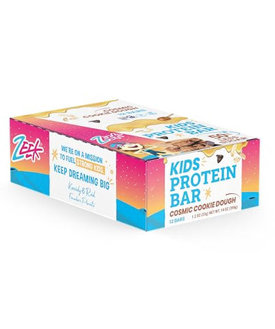 Zeek - ZEEK BAR – Barras de Proteína Infantil – 50% Menos Açúcar, 8g Proteína – Natural, Não-OGM, Sem Glúten – Cosmic Cookie Dough, 12 Unidades