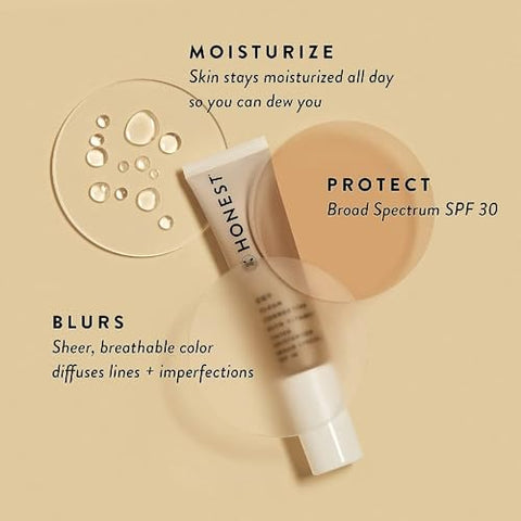 CCC Clean Corrective com Vitamina C Hidratante com Cor | FPS 30 Mineral | Vegano Cruelty Free | Dune Light Medium, 30 ml - Honest Beauty
