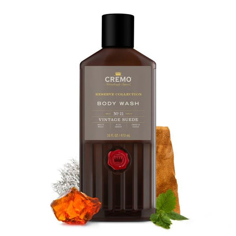 Vintage Suede Body Wash – 16 fl oz (Pack of 2) | Notas de Musgo Branco e Âmbar Rico  Cremo - Cremo