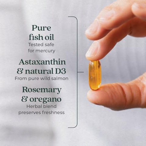 Ômega-3 Complexo, Óleo de Peixe Selvagem do Alasca Rico em Salmão para Coração, Cérebro, Olhos e Articulações | New Chapter Ômega-3 Complexo, Óleo de Peixe Selvagem do Alasca para Saúde Cardíaca, Cerebral, Ocular e Articular - New Chapter