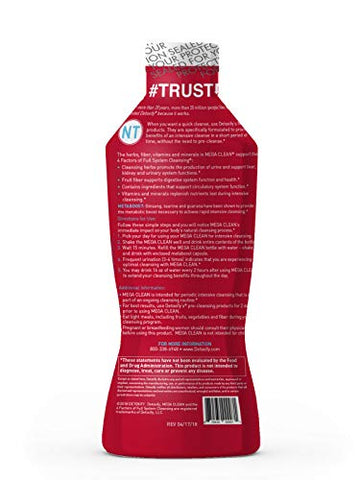 Mega Clean NT Herbal Cleanse Tropical 32 oz (946 ml) – Bebida Detox Herbal Profissionalmente Formulada – Reforçada com MetaBoost Eliminando a Necessidade de Pré-Limpeza – Mais Adesivo - Detoxify