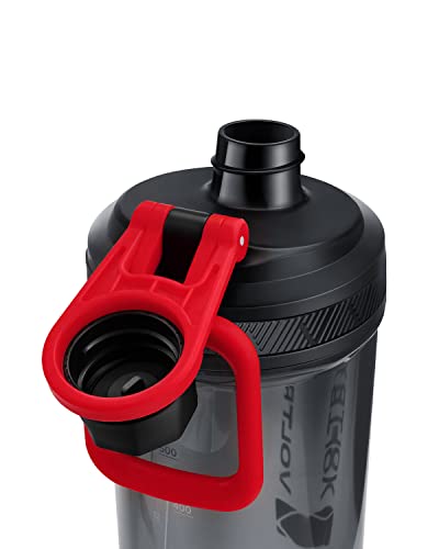 Garrafa Shaker Recarregável USB C de Gallium, Mixer Elétrico para Shake de Proteína, Copo para Shake de Proteína e Substituto de Refeição, Livre de BPA, Feito com Tritan, 24oz (700ml), Vermelho - VOLTRX