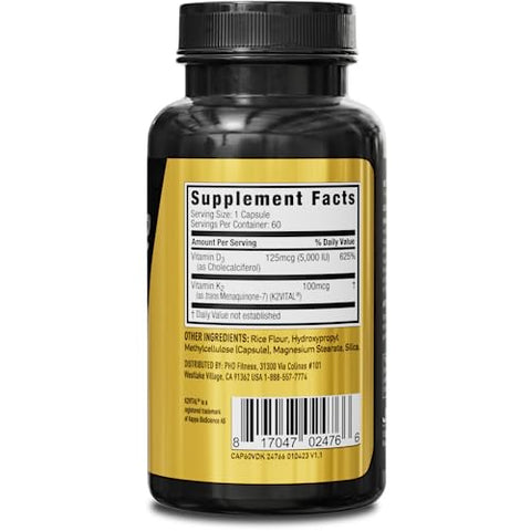 JYM Supplement Science - JYM D3 K2 – Vitamina D3 5000UI – Fortaleça seus ossos e sistema imunológico
