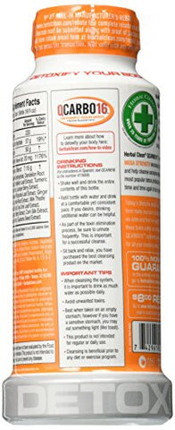 QCarrbo16 Detox Laranja 16 fl oz (473 ml) – Limpeza Herbal para Desintoxicação - Herbal Clean