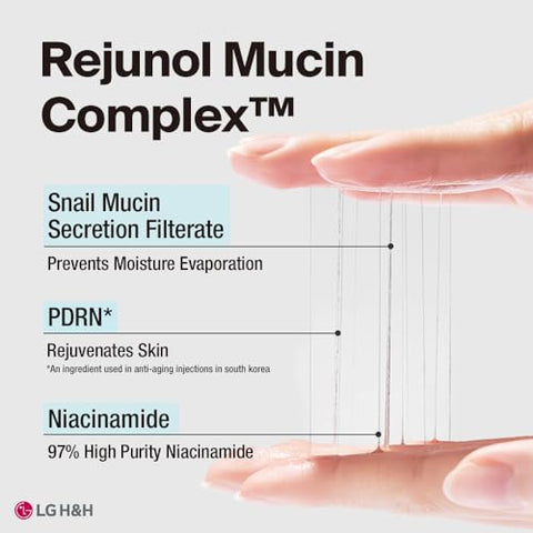 GANGNAM GLOW - Rejunol Mucin Serum 100ml – 97% Soro de Mucina de Caracol I Pantenol I Niacinamida I Cuidados com a Pele I Esfoliante Facial I Hidratante Facial