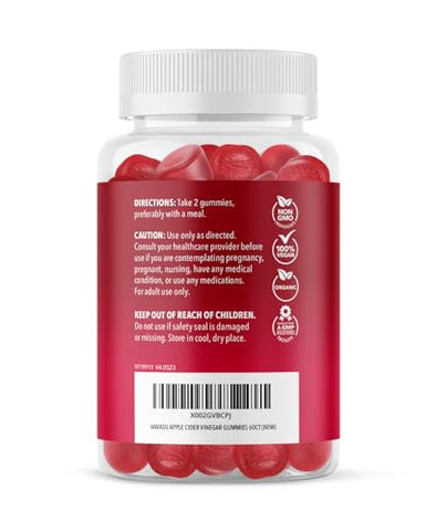 HAVASU NUTRITION - Gomas de Vinagre de Maçã Orgânico | ACV Gummies para Apoiar a Saúde Digestiva e a Flora Intestinal | Sabor Natural de Maçã | 60 Gomas Orgânicas, Veganas e Não-OGM de Vinagre de Maçã