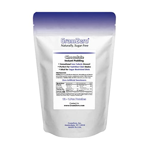 Mix de Pudim de Chocolate Sem Açúcar GramZero 12-Pack, Ideal para Shakes Substitutos de Refeição em Clubes de Nutrição, Sobremesa de Baixa Caloria, Adoçado com Stevia