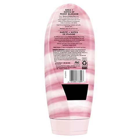 Body Wash Moisture Ribbons Plus Shea Notas de Peônia, 532 ml (Pack com 4 unidades) - Olay