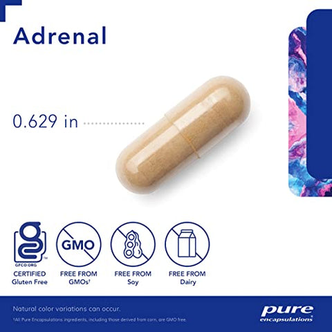 Adrenal | Suporte para Níveis Saudáveis de Cortisol, Fadiga, Moderação do Estresse e Função das Glândulas Adrenais* | 60 Cápsulas - Pure Encapsulations