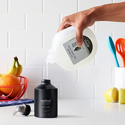 Sabonete Líquido Method Gel, Vetiver Amber, Frasco de Alumínio Reutilizável Preto, Fórmula Biodegradável, 355 ml (Pack com 3 unidades)