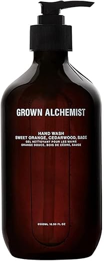 Hand Wash Sweet Orange, Cedarwood and Sage – Sabonete Líquido Hidratante e Purificante para as Mãos (500ml) - Grown Alchemist