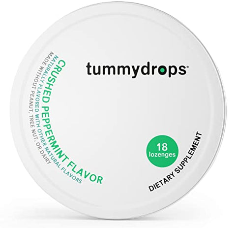 tummy drops - Tummydrops de Hortelã-Pimenta Fresca Esmagada (Pacote com 3 Latas – 54 Gotas no Total) – Marca Tummydrops