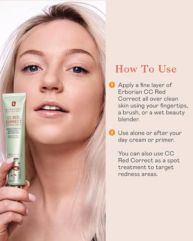 Erborian CC Red Correct com Centella – Corretor de Pele com Fator de Cor e Hidratação SPF 25 – 45g