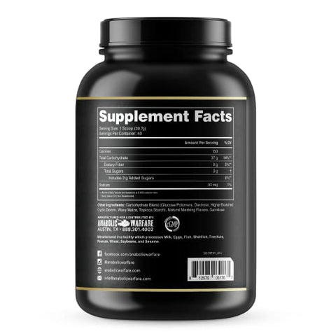 Glyco Surge: Suplemento de Carboidratos de Desempenho para Crescimento Muscular Magro, Recuperação Pós-Treino e Resistência* (Natural – 40 Porções) - Anabolic Warfare