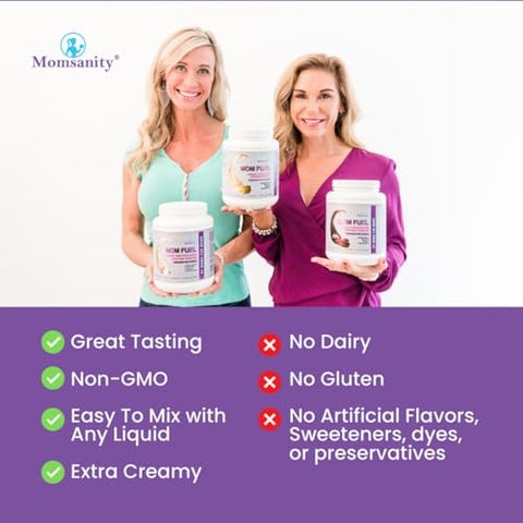 Momsanity - Proteína em Pó Substituta de Refeição Sem Laticínios para Mulheres – Vegetal 500g