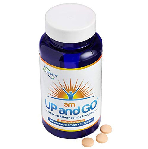 Suplemento Natural para Acordar – Comprimido de Cafeína de Liberação Retardada Patenteado – Facilita Acordar e Levantar da Cama – 30 Comprimidos - amUPandGO