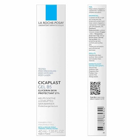 La Roche-Posay Cicaplast Gel B5 | Gel Reparador Protetor para Pele Rachada e Ressecada com Madecassoside e Glicerina | Testado Pós-Procedimento, Pós-Pontos, Pós-Laser, 40 ml