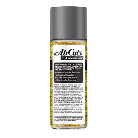 AbCuts - CLA Belly Fat Formula – 120 Cápsulas Softgel Fáceis de Engolir – Ômega 3, Óleo de Linhaça e Vitamina E – Ajuda a Aumentar o Suprimento Antioxidante e a Composição Corporal Saudável