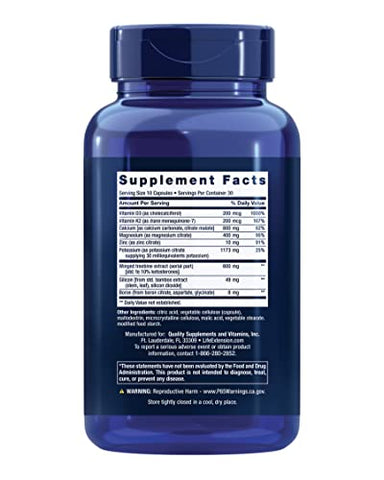 Fórmula Intensiva para Saúde Óssea Dr. Strum’s da Life Extension – Cissus quadrangularis, Cálcio, Vitamina D3, K2, Magnésio, Zinco, Potássio, Boro – Suporte para a Saúde Óssea – Livre de Glúten