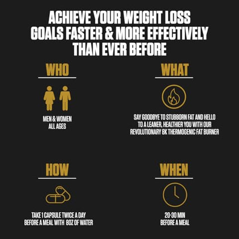 EPN Supplements - Queimador de Gordura Termogênico 8K 5X | Novo Suplemento para Perda de Peso #1 para Reduzir Gordura, Suprimir Apetite, Acelerar Metabolismo, Aumentar Energia c/ Cetona de Framboesa, Garcinia Cambogia, Chá Verde – Marca 8K