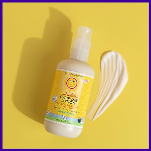 Loção de Calêndula | 100% Natural | Hidratante Suave para Pele Sensível do Bebê | Loção de Lavanda para Crianças | Amigável para Alergias | Calêndula Orgânica Aloe Vera | 100ml - California Baby