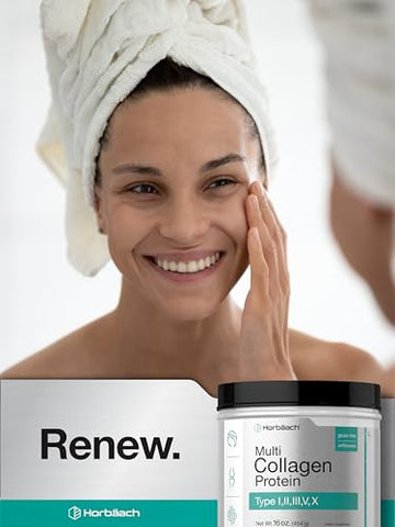 Pó de Proteína de Colágeno Multi 454g | Tipo I, II, III, V, X | Colágeno Hidrolisado em Pó | Keto - Horbäach