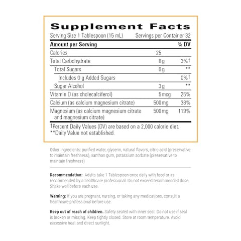 Suplemento Mineral para Saúde Óssea – Integrative Therapeutics Liquid Calcium Magnesium 1:1 – Com Vitamina D3 – 473 ml