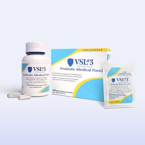 Probióticos para Saúde Digestiva, Cápsulas Probióticas, Alimento Médico para Suporte à Saúde Intestinal em Mulheres - VSL#3