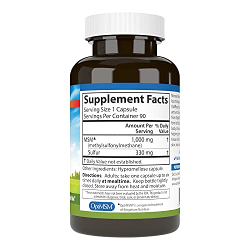 M-S-M Sulfur, 1000 mg Alta Bioacessibilidade, Função Articular, Suporte Tecidual Conectivo - Carlson