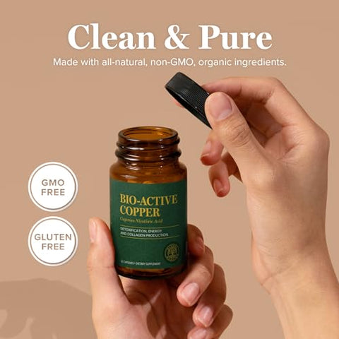 Global Healing Center - Global Healing – Suplemento de Cobre Bio-Ativo Cu1 – Ácido Nicotínico Cuproso Auxilia na Desintoxicação do Corpo – Suporta o Sistema Imunológico