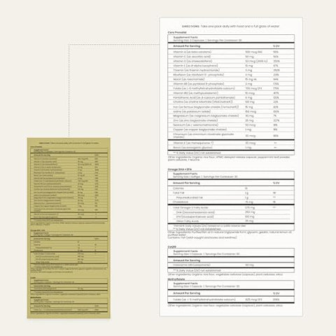 Pack de Suporte à Concepção – Vitaminas Prenatais DHA Omega 3 para Mulheres, Suporte à Fertilidade do Planejamento Familiar* – Sem Glúten, Laticínios e Soja, Não-OGM (30 Pacotes Diários de Comprimidos) - Perelel