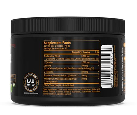 Alphamine: Pó Energético Termogênico com L-Carnitina, Sabor Maçã Verde, 60 Porções - PEScience