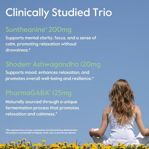 BESTVITE - Calm AF (Fórmula Avançada) (60 Cápsulas Vegetais) – Estudo Clínico de Shoden Ashwagandha, Suntheanine L Theanine, PharmaGABA – Sem Estearatos – Vegano – Não Transgênico – Sem Glúten